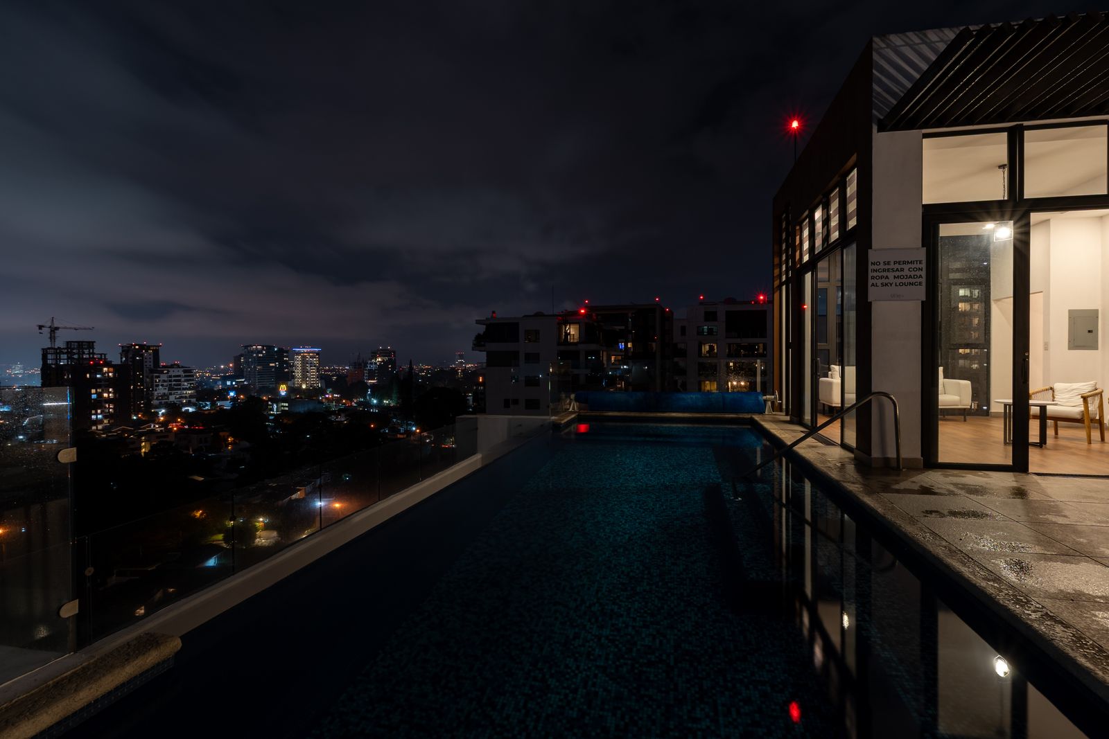 Infinity pool facing the city